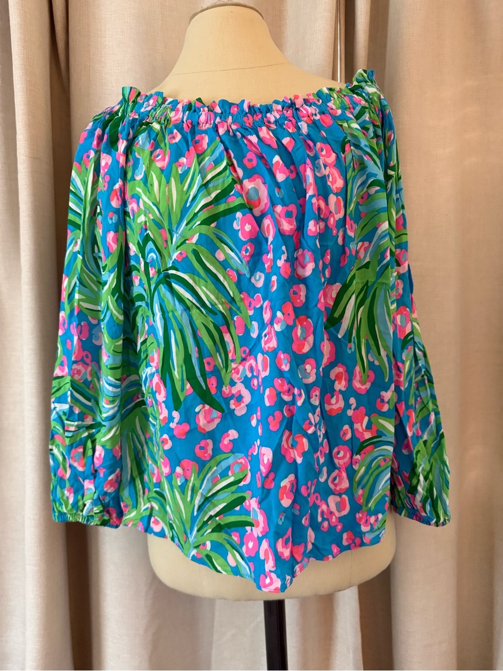 NWT Lilly Pulitzer Blakely Off-Shoulder Tropical Floral Blouse Size M